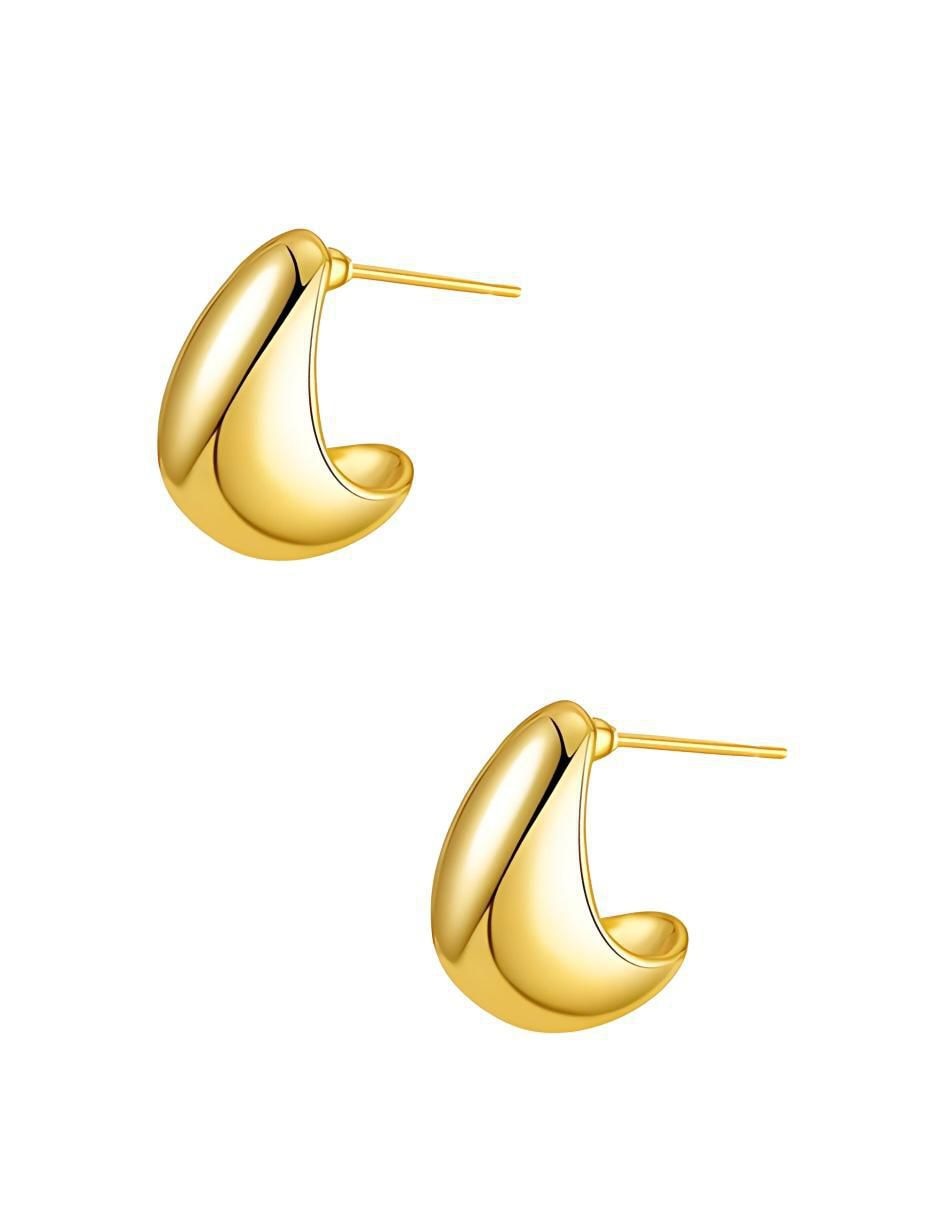 Aretes de gota con acabado brillante 3