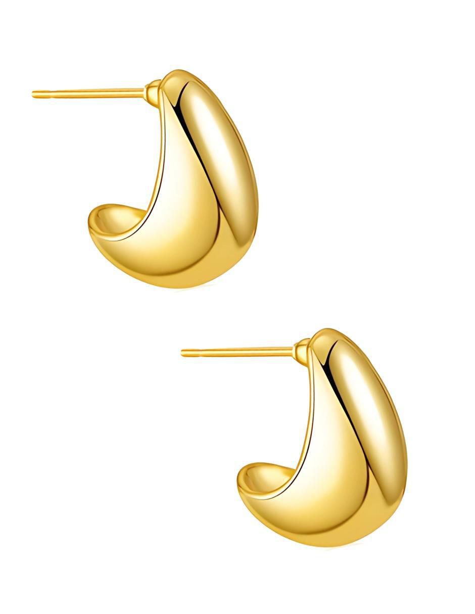 Aretes de gota con acabado brillante