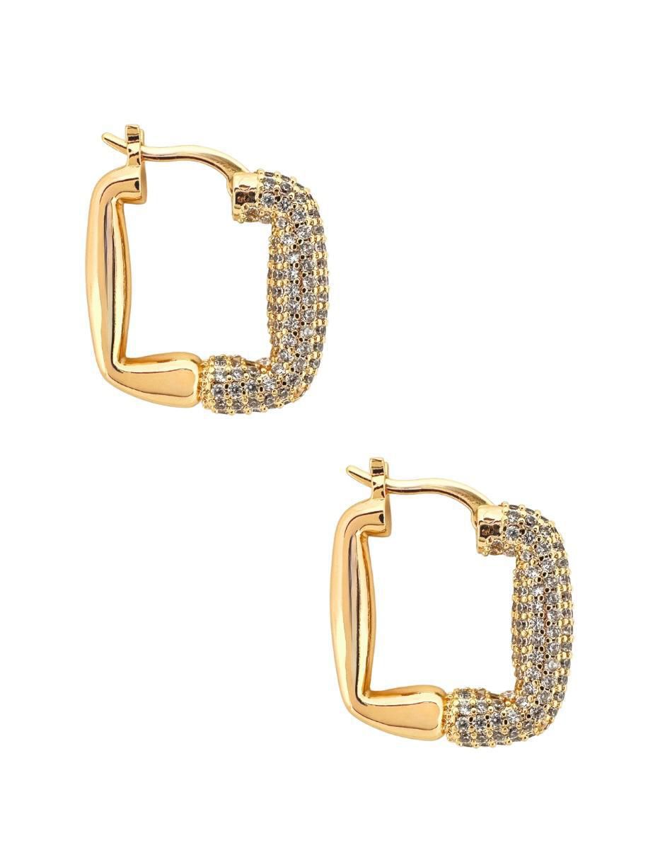 Aretes cuadrados con acabado pavé 3