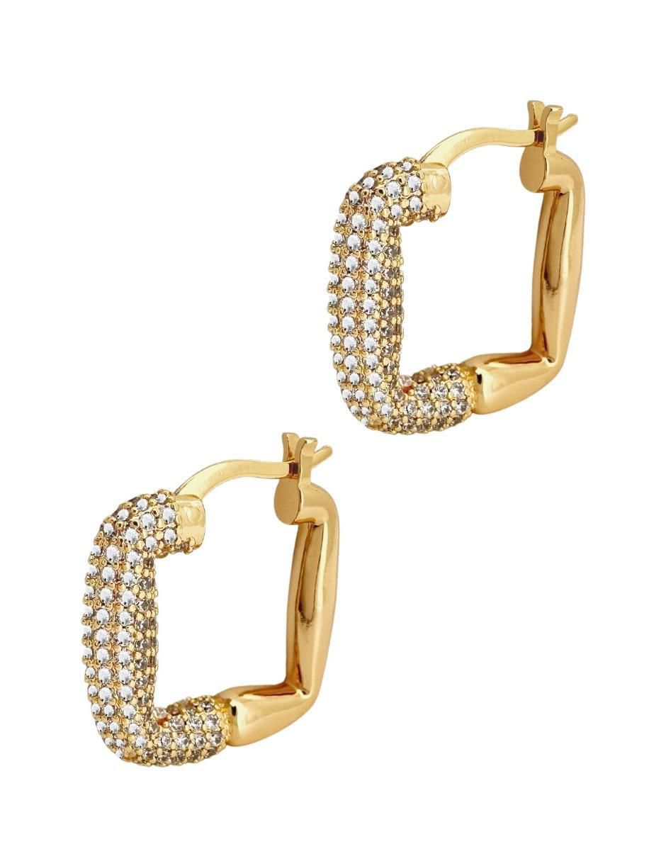 Aretes cuadrados con acabado pavé 4