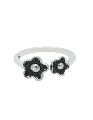 Anillo de flor P 925 de plata brillante