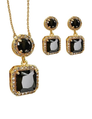 Aretes y collar cuadrado Princesa Sinestro circonita