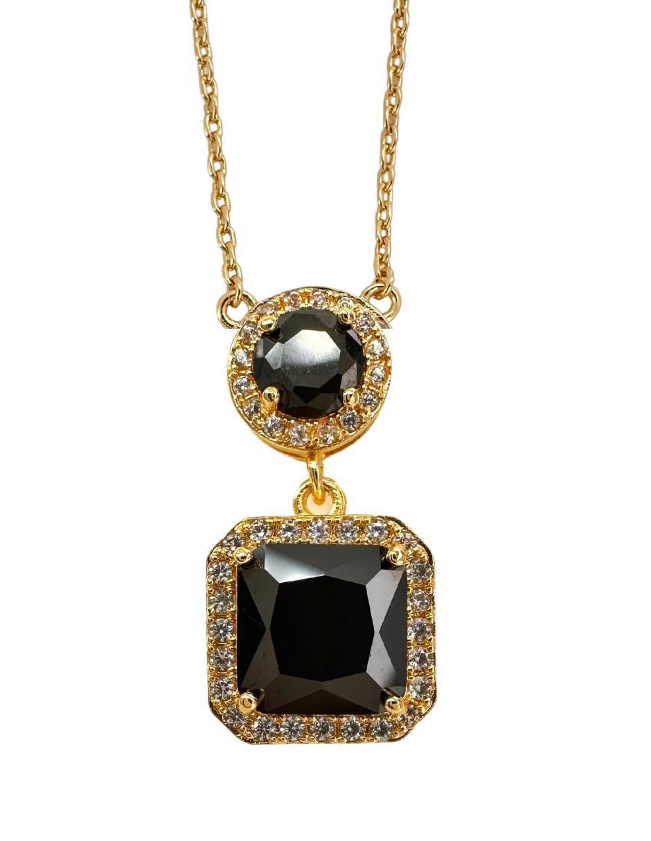 Aretes y collar cuadrado Princesa Sinestro circonita 5