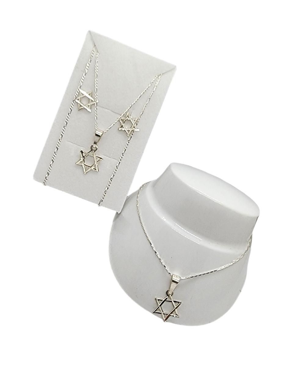 Aretes, collar y pulsera de estrella Estrella de David de plata p 925 5