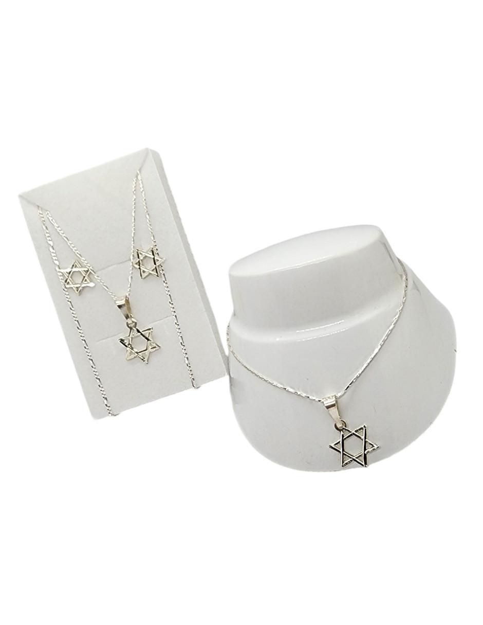 Aretes, collar y pulsera de estrella Estrella de David de plata p 925 6