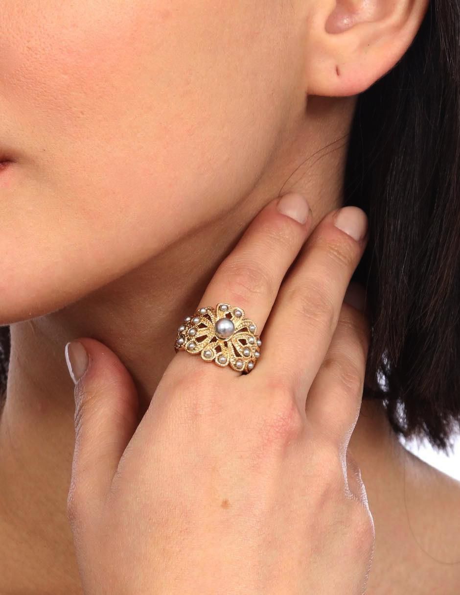 Anillo Elegance baño de oro