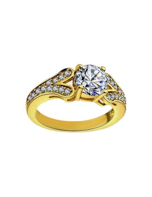 Anillo multi gemas redondo Elegance cristal baño de oro