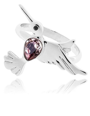 Anillo de colibrí cristal baño de rodio Anillo de colibrí cristal baño de rodio