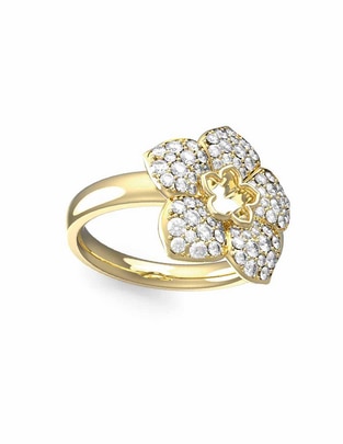 Anillo de flor circonita brillante