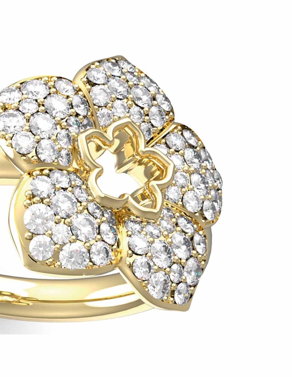 Anillo de flor circonita brillante 3
