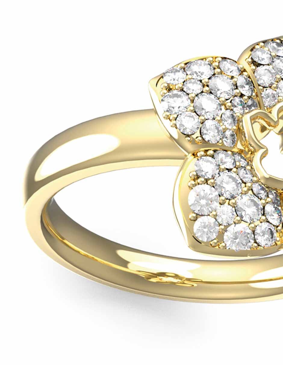 Anillo de flor circonita brillante 2