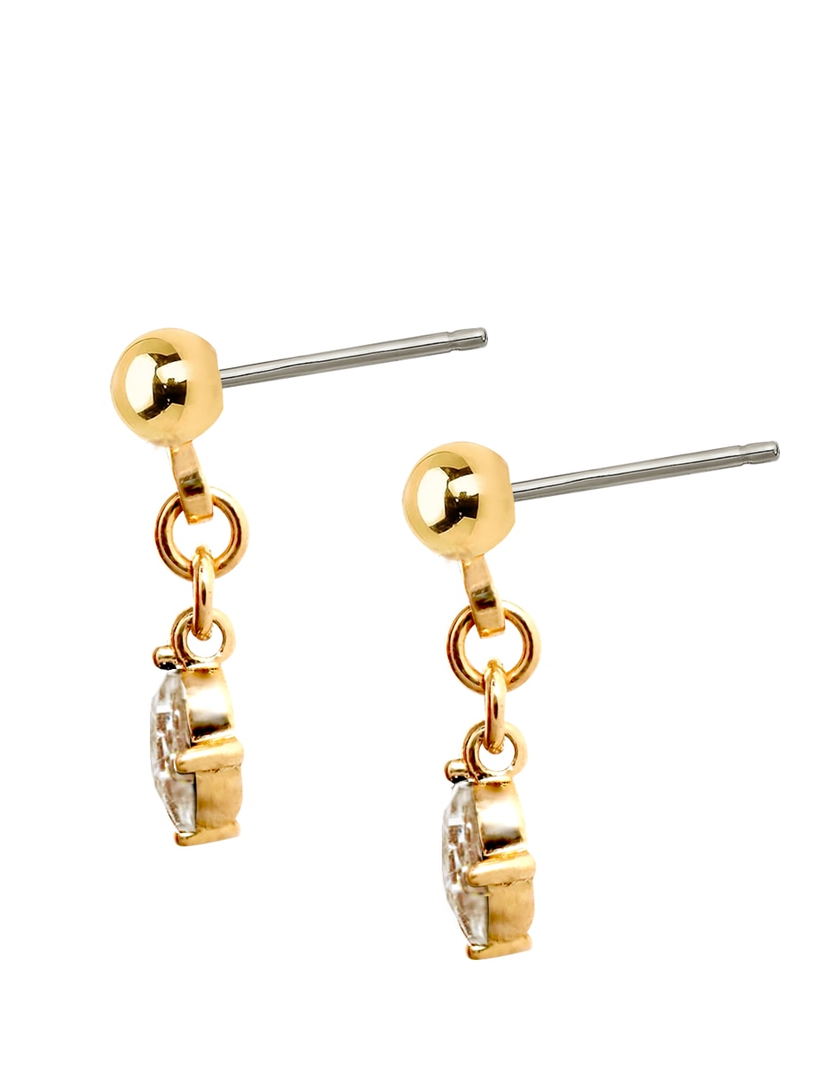 Aretes de óvalo con acabado brillante zirconia 2