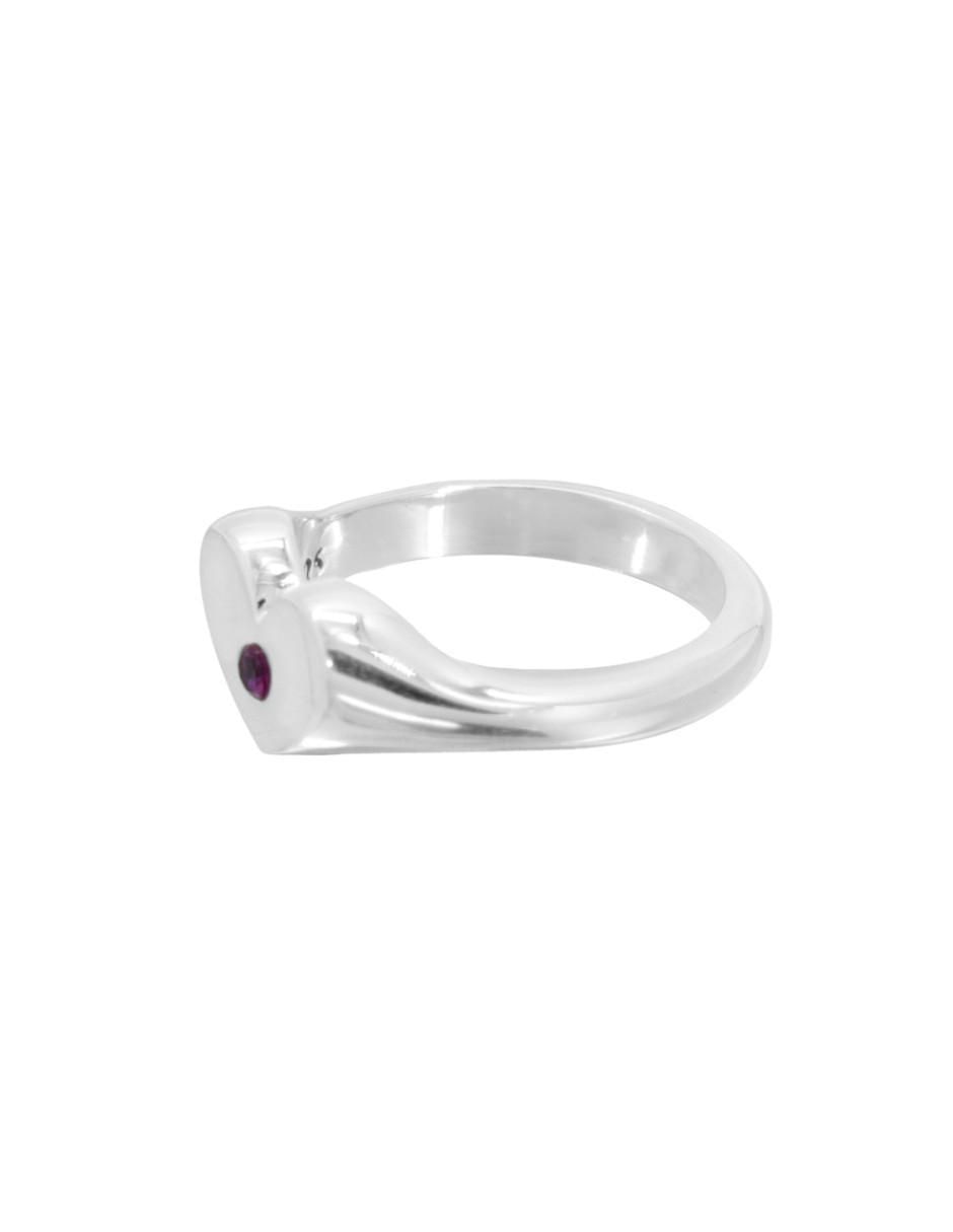 Anillo de corazón P 925 de plata zirconia liso 3