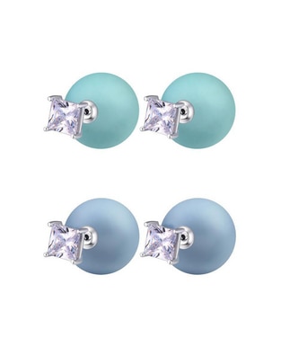 Set de aretes redondos con acabado mate cristal