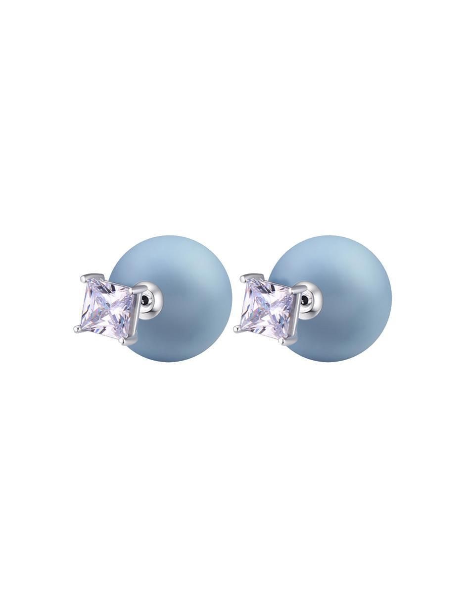 Set de aretes redondos con acabado mate cristal 2