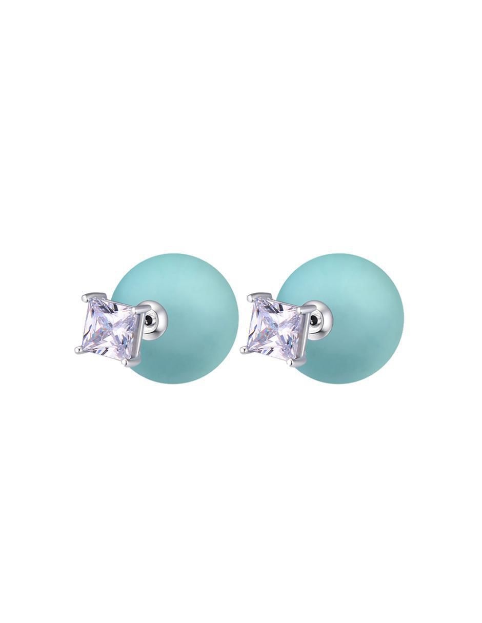 Set de aretes redondos con acabado mate cristal 3