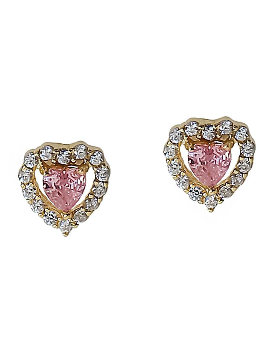 Aretes de corazón de plata P 925 con acabado brillante