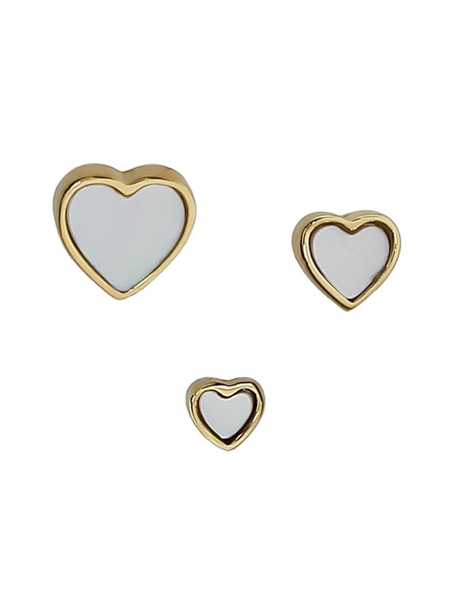 Set de aretes de corazón de plata P 925 Set de aretes de corazón de plata P 925