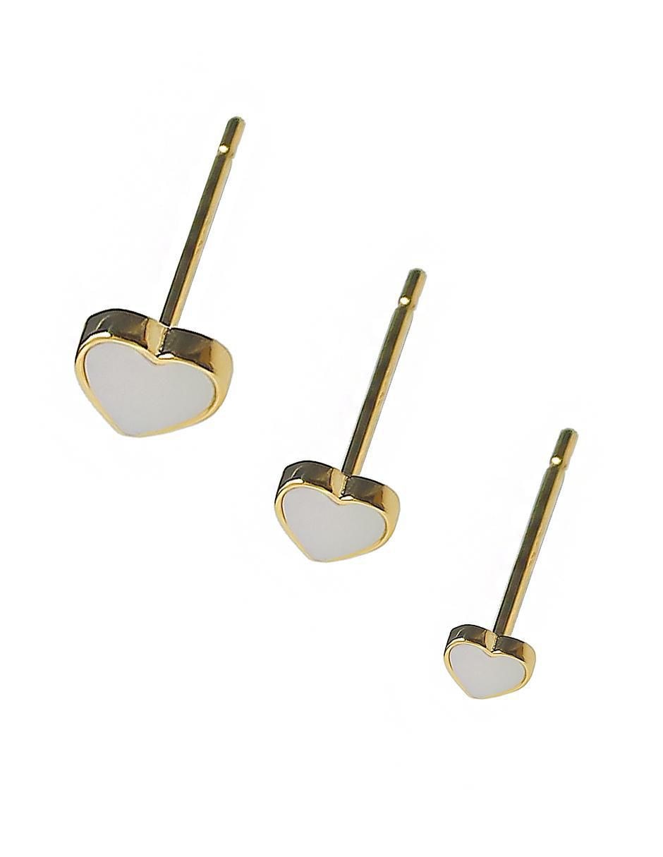 Set de aretes de corazón de plata P 925 2