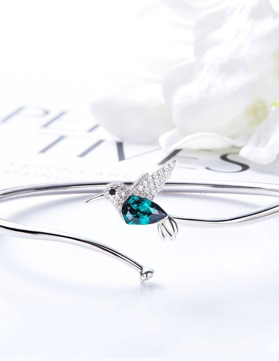 Pulsera con cristal austriaco P 925 acabado liso 3