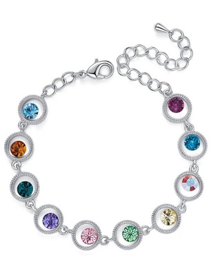 Pulsera con cristal austriaco acabado liso
