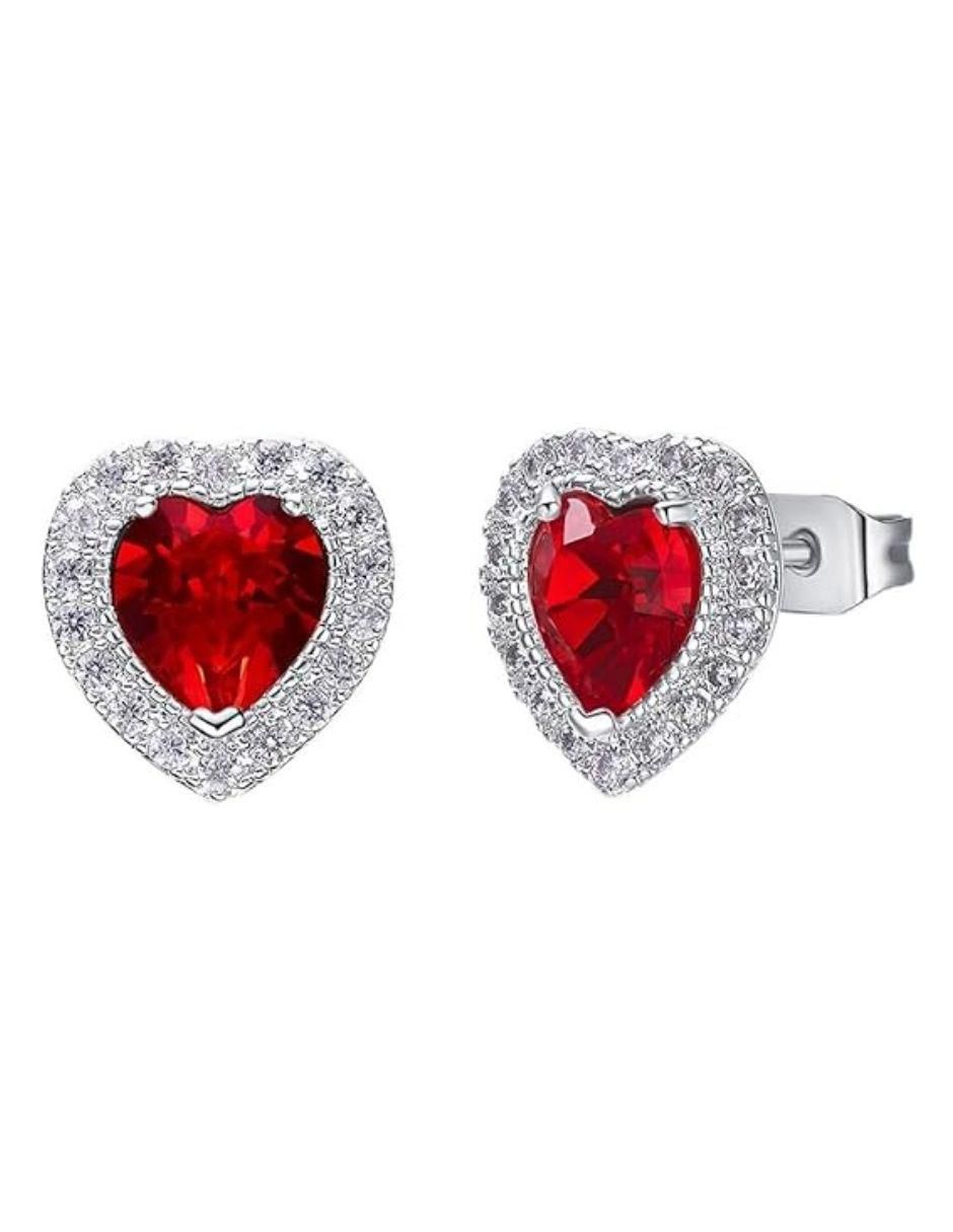 Aretes de corona con acabado baño de rodio cristal Aretes de corona con acabado baño de rodio cristal