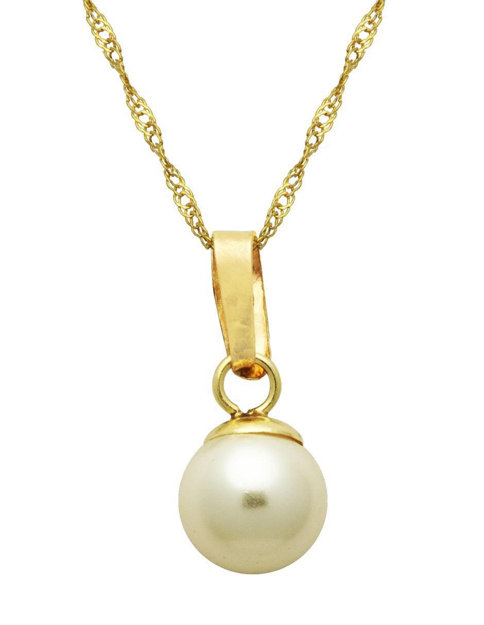 Collar con dije circular de oro 10 K