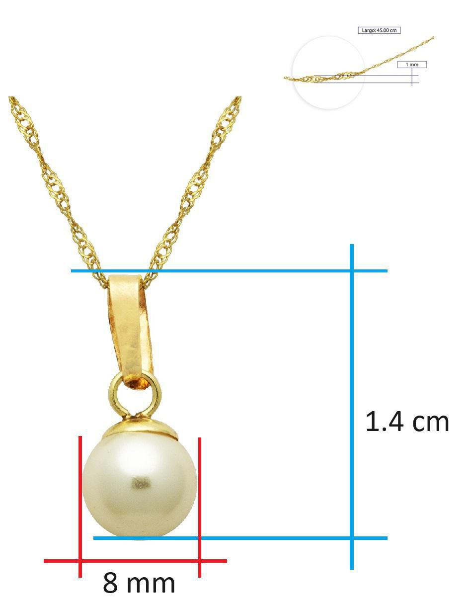 Collar con dije circular de oro 10 K 6