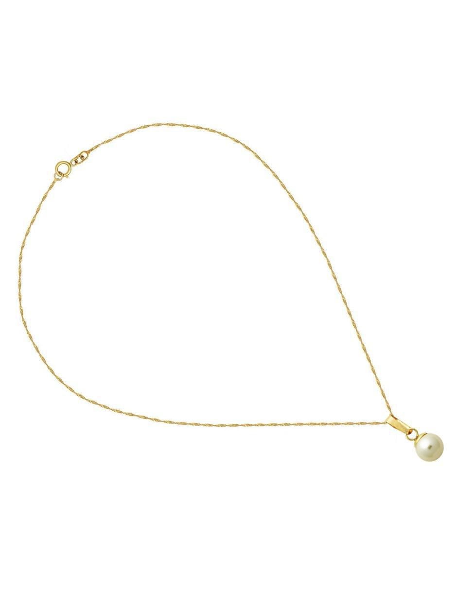 Collar con dije circular de oro 10 K 4