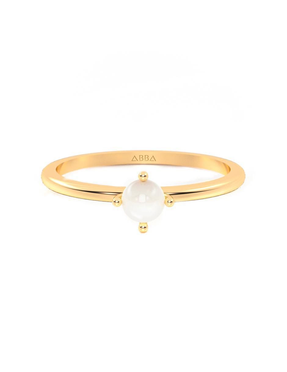 Anillo 10 k de oro perla brillante 1