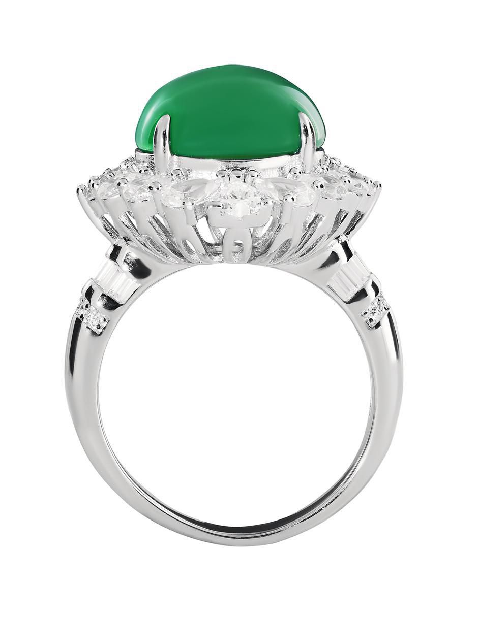 Anillo P 925 de plata ágata brillante 5