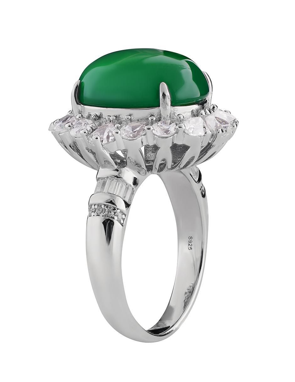 Anillo P 925 de plata ágata brillante