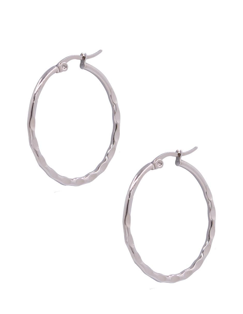 Aretes de aro con acabado brillante 2