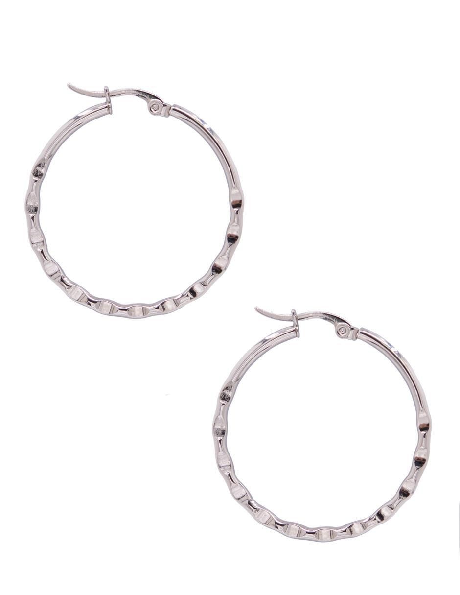 Aretes de aro con acabado brillante 3