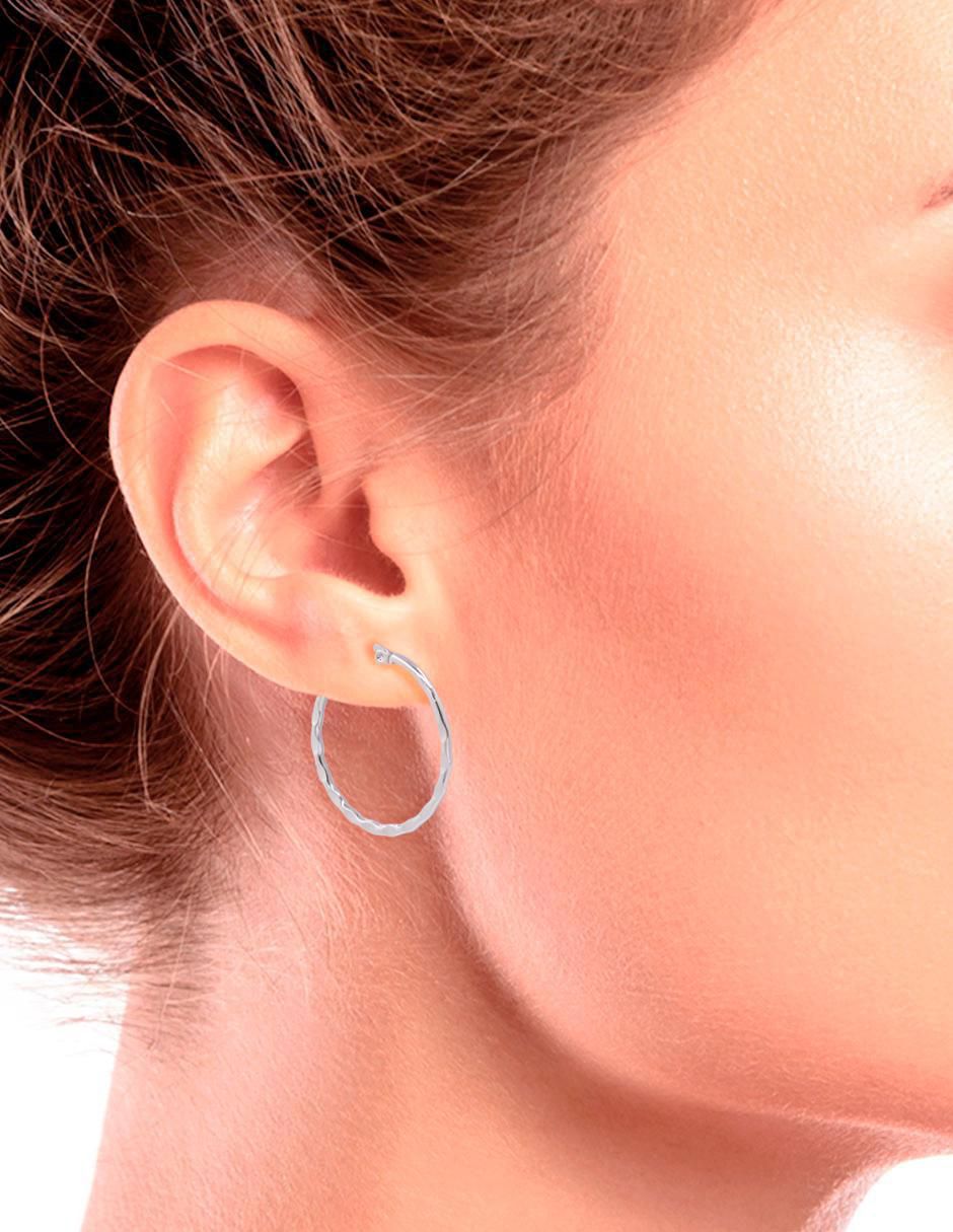Aretes de aro con acabado brillante 4