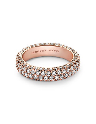 Anillo Timeless de plata P 925 zirconia cúbica con acabado baño de oro rosa Anillo Timeless de plata P 925 zirconia cúbica con acabado baño de oro rosa