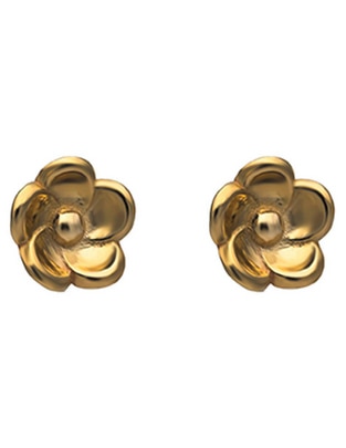 Broqueles de flor de oro 14 K con acabado pulido
