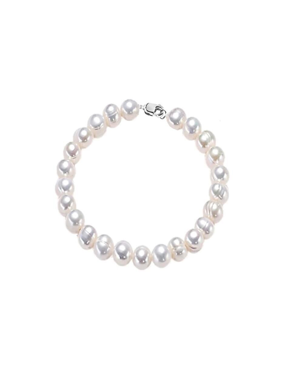 Aretes, collar y pulsera de esfera de plata P 925 perla