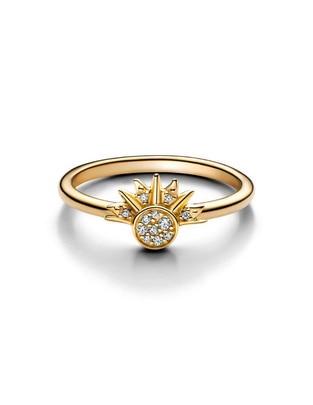 Anillo Moments de plata P 925 zirconia cúbica con acabado baño de oro