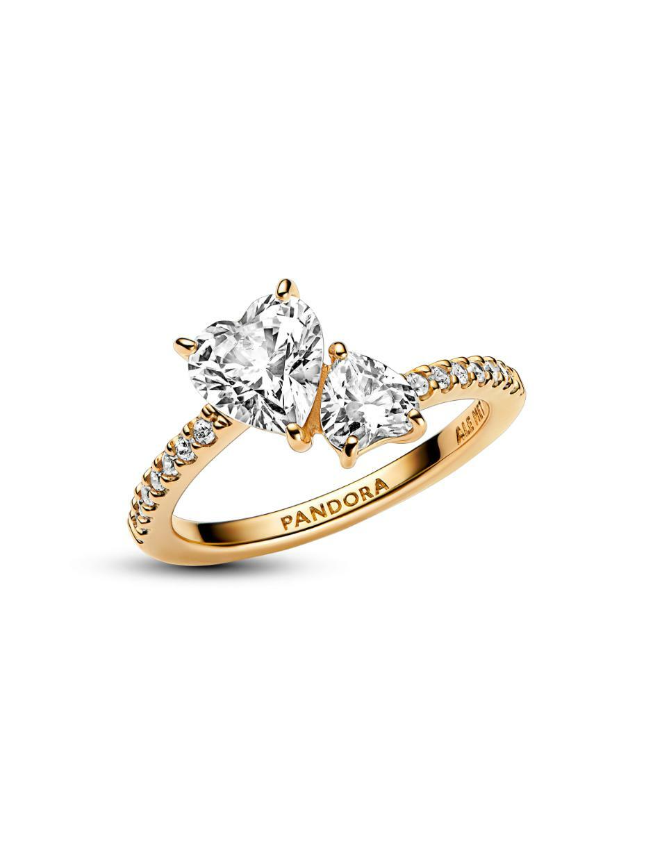 Anillo Timeless de plata P 925 zirconia cúbica con acabado baño de oro 3