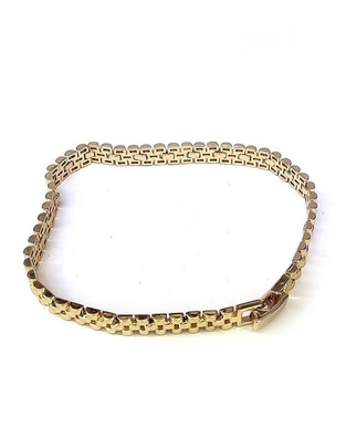 Pulsera de oro laminado 8 K Grecas acabado liso Pulsera de oro laminado 8 K Grecas acabado liso