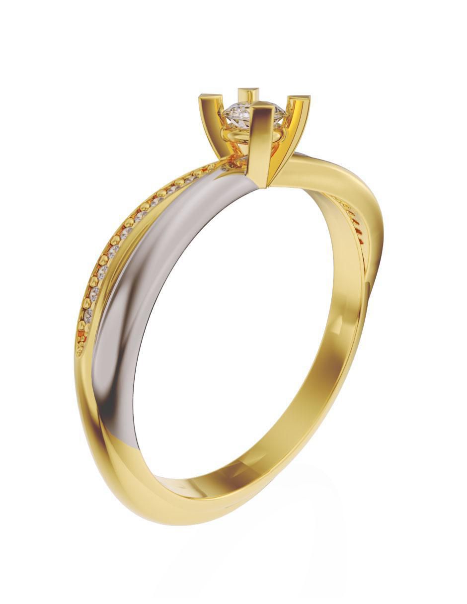 Solitario de oro 14 k 3