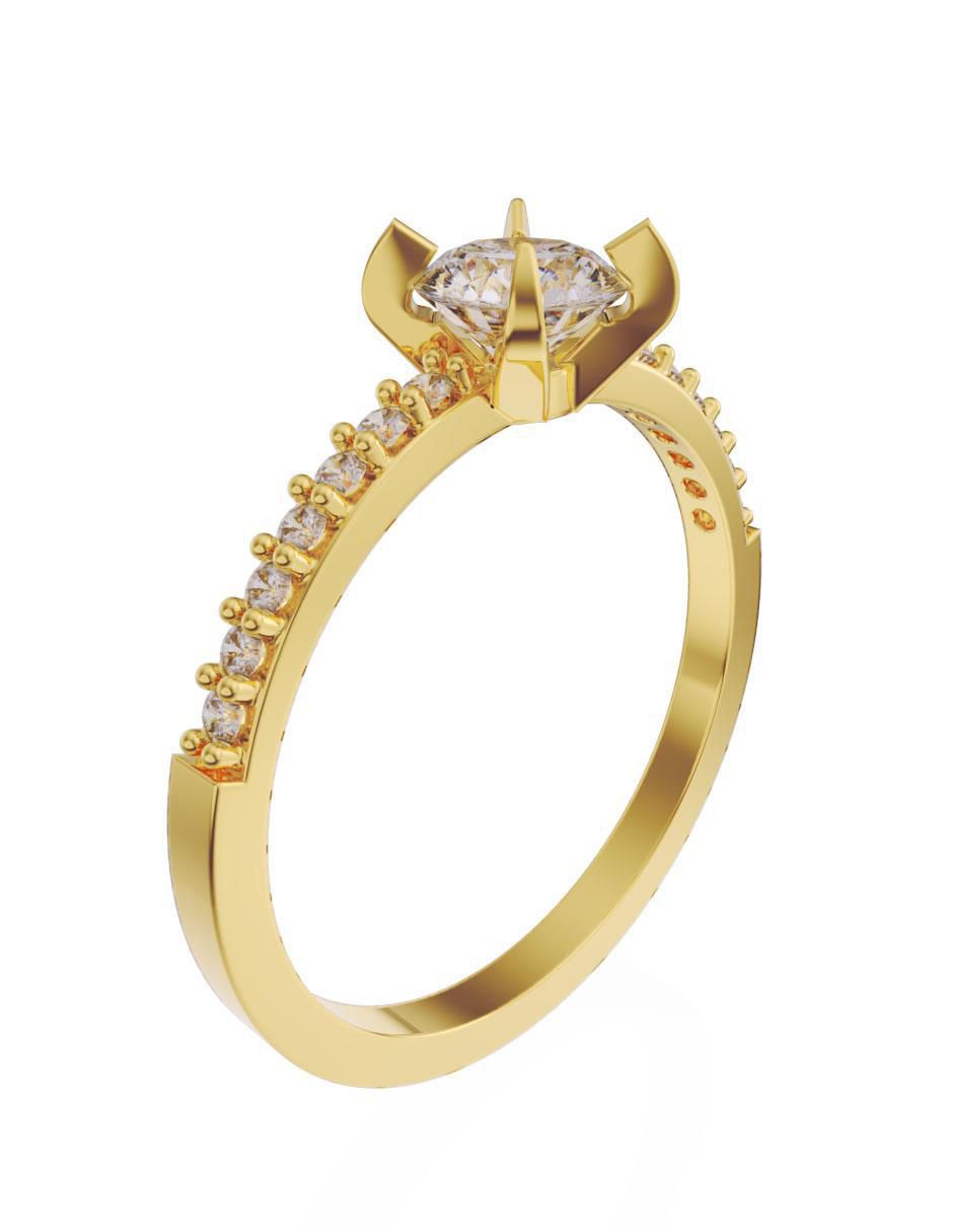 Solitario de oro 14 k 2