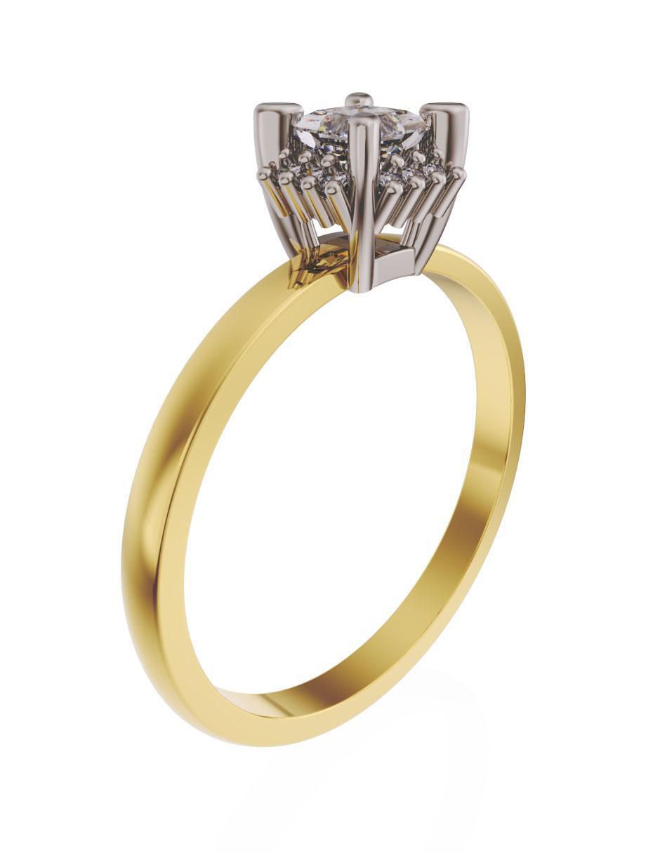 Solitario de oro 14 k 2