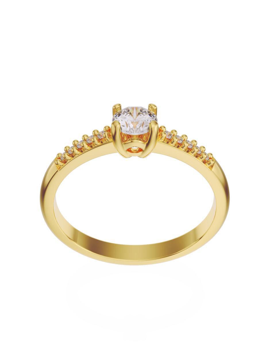 Solitario de oro 14 k 2