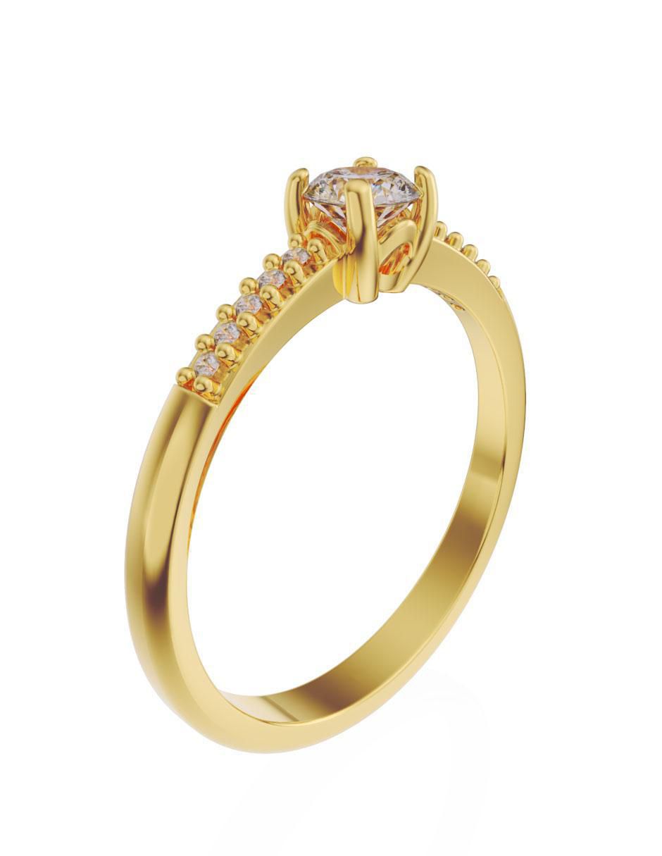 Solitario de oro 14 k 3