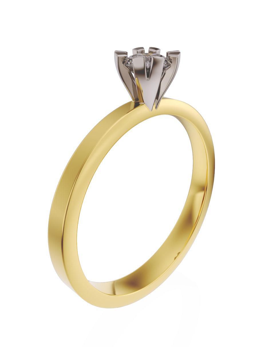 Solitario de oro 14 k 2