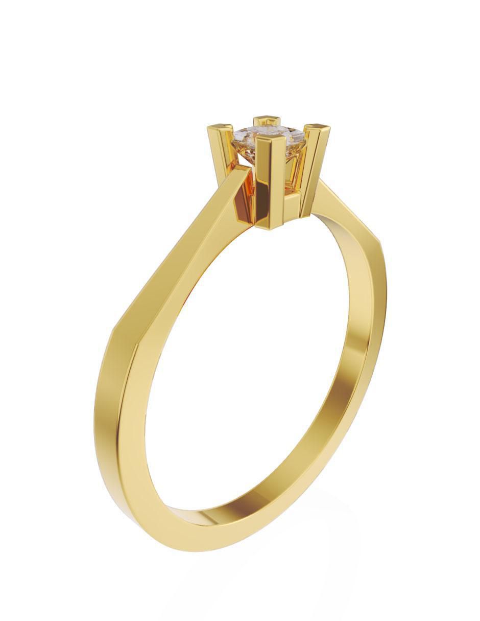 Solitario de oro 14 k 2