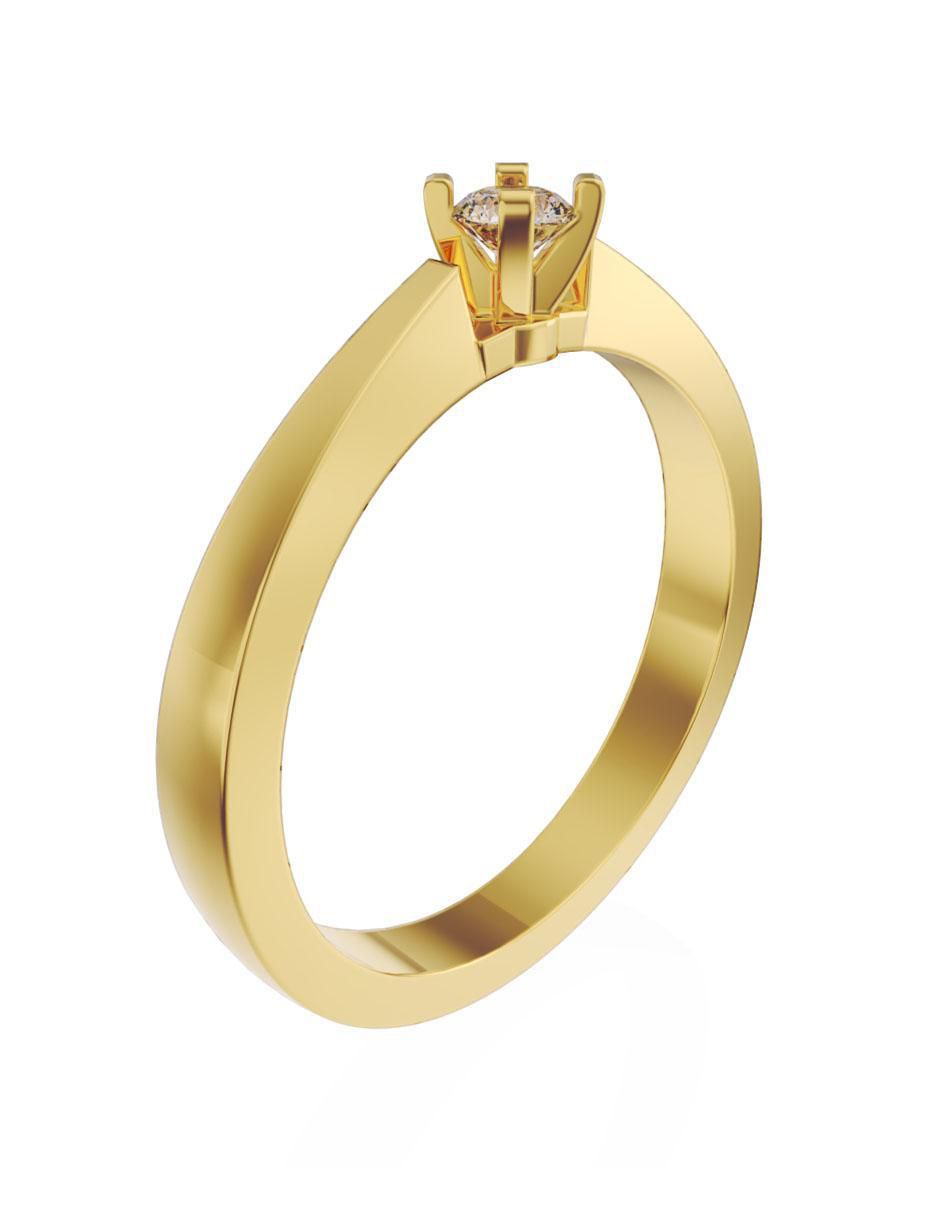 Solitario de oro 14 k 2