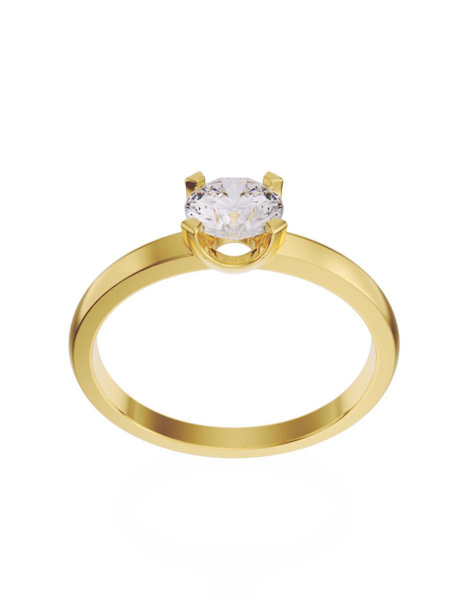 Solitario de oro 14 k 2
